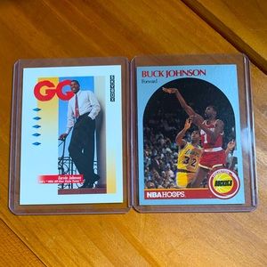 Magic Johnson two pack of cards 1990 skybox and one NBA HOOPS